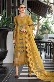 Maria.B Luxury Eid Lawn Unstitched Embroidered 3Pc Suit EL-23-06-Mustard
