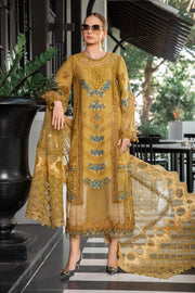 Maria.B Luxury Eid Lawn Unstitched Embroidered 3Pc Suit EL-23-06-Mustard