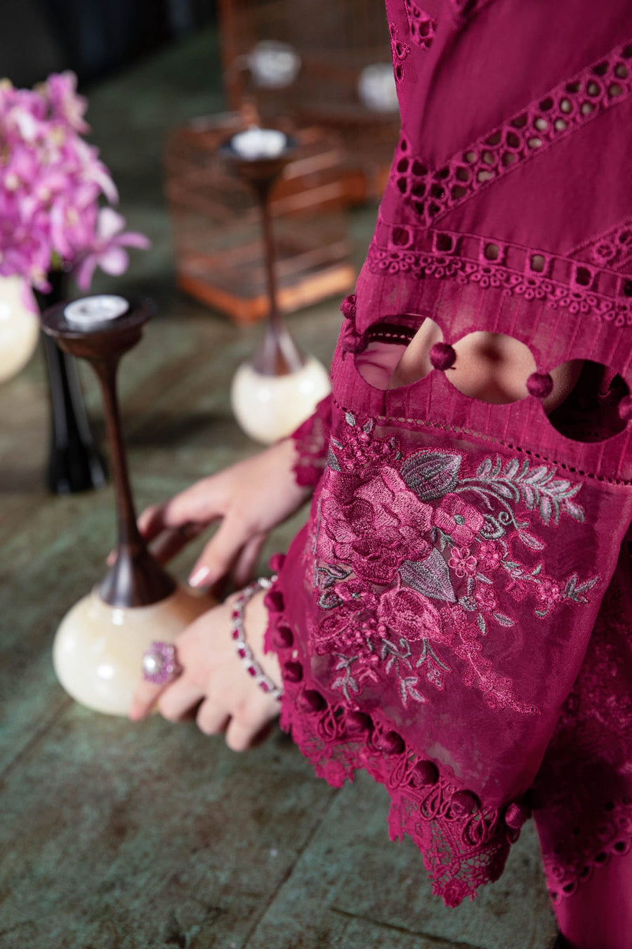 Maria.B Luxury Eid Lawn Unstitched Embroidered 3Pc Suit EL-23-09-Magenta