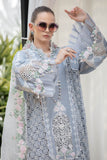 Maria.B Luxury Eid Lawn Unstitched Embroidered 3Pc Suit EL-23-10-Ice Blue