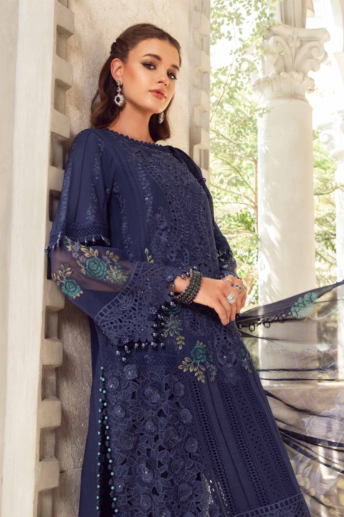 Embroidered Luxury Lawn Unstitched 3Pc Suit EL-24-09