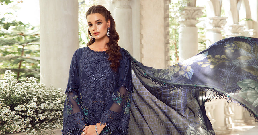 Maria.B Embroidered Luxury Lawn Unstitched 3Pc Suit EL-24-09
