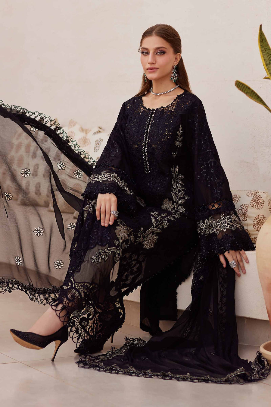 Maria.B Embroidered Lawn Unstitched 3Pc Suit EL-25-03