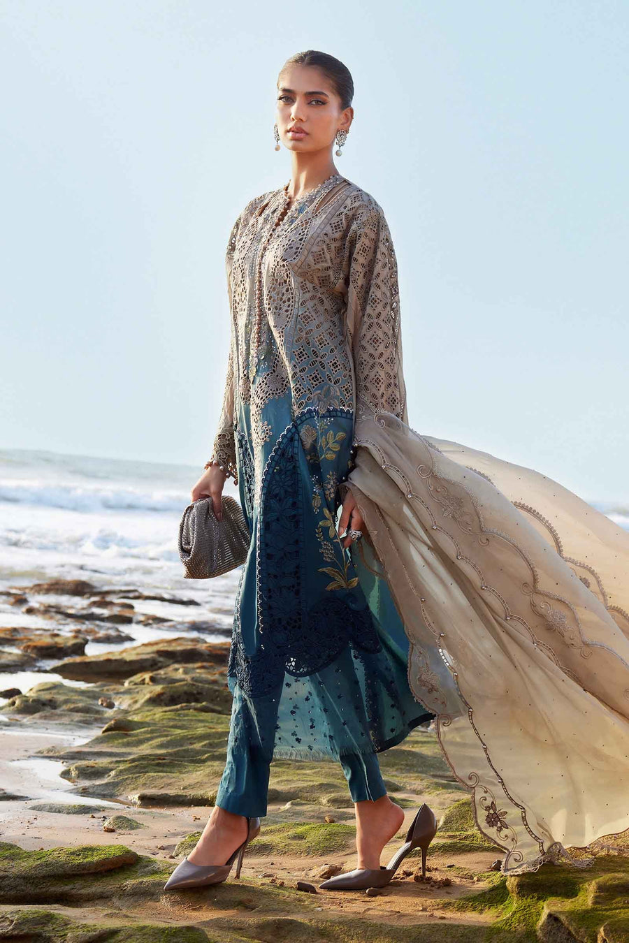 Maria.B Embroidered Lawn Unstitched 3Pc Suit EL-25-08