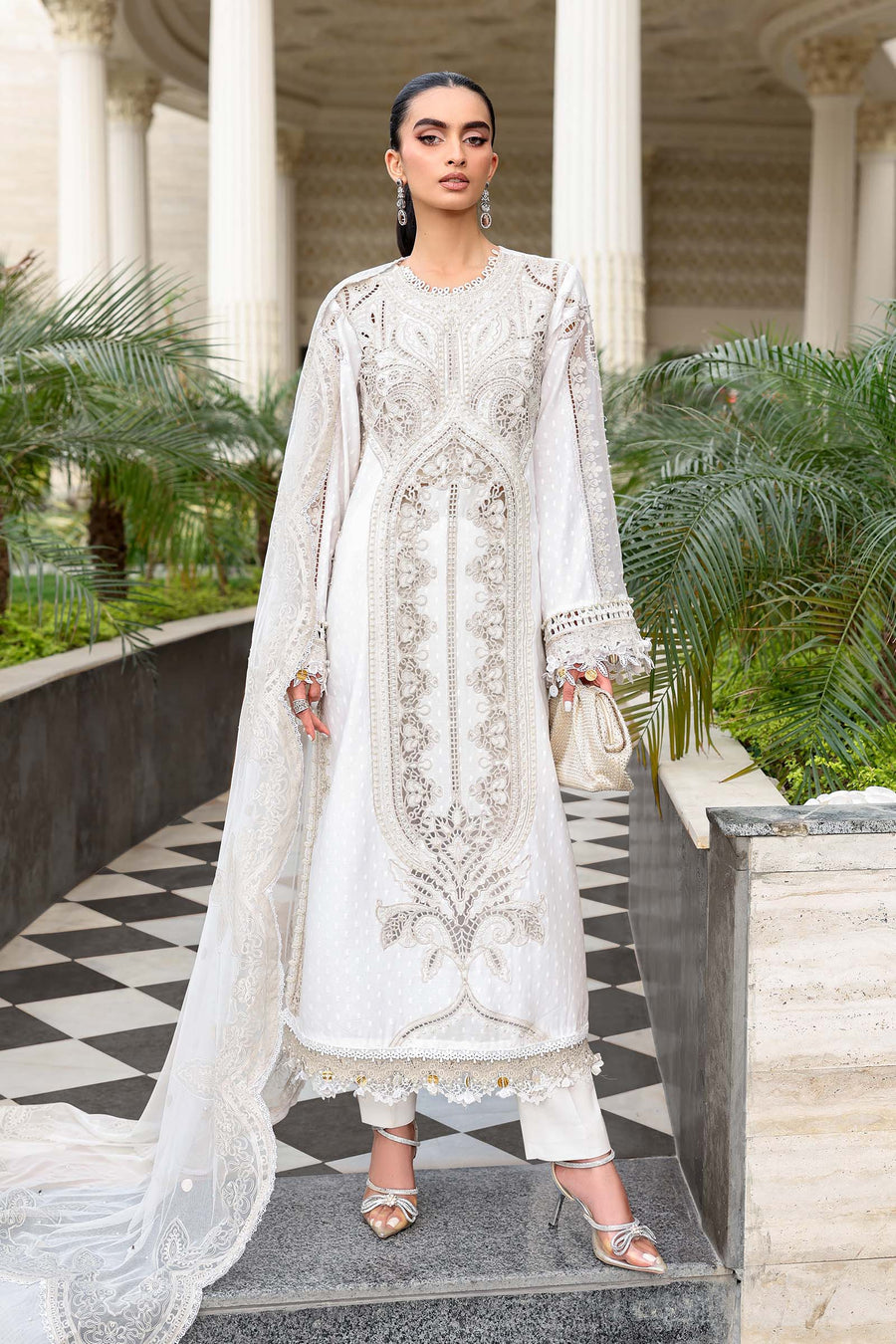 Maria.B Luxury Lawn Eid-2 Unstitched Embroidered 3Pc Suit EL-26-01