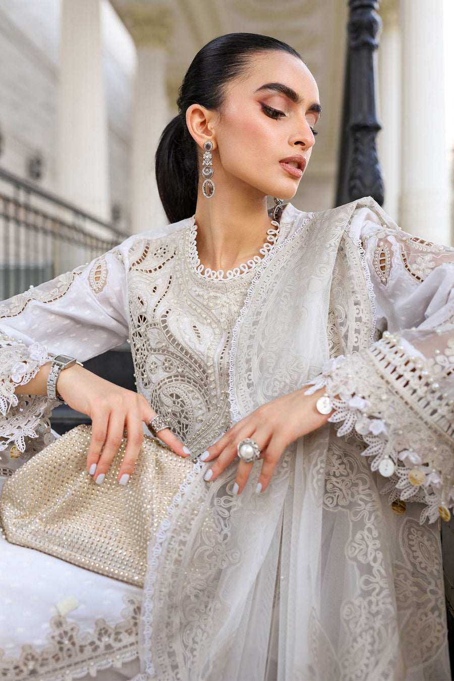 Maria.B Luxury Lawn Eid-2 Unstitched Embroidered 3Pc Suit EL-26-01