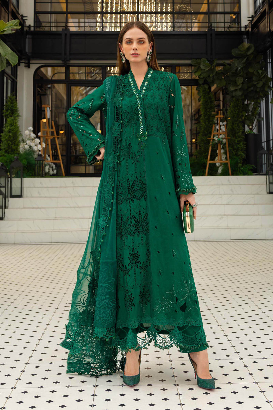 Maria.B Luxury Lawn Eid-2 Unstitched Embroidered 3Pc Suit EL-26-04