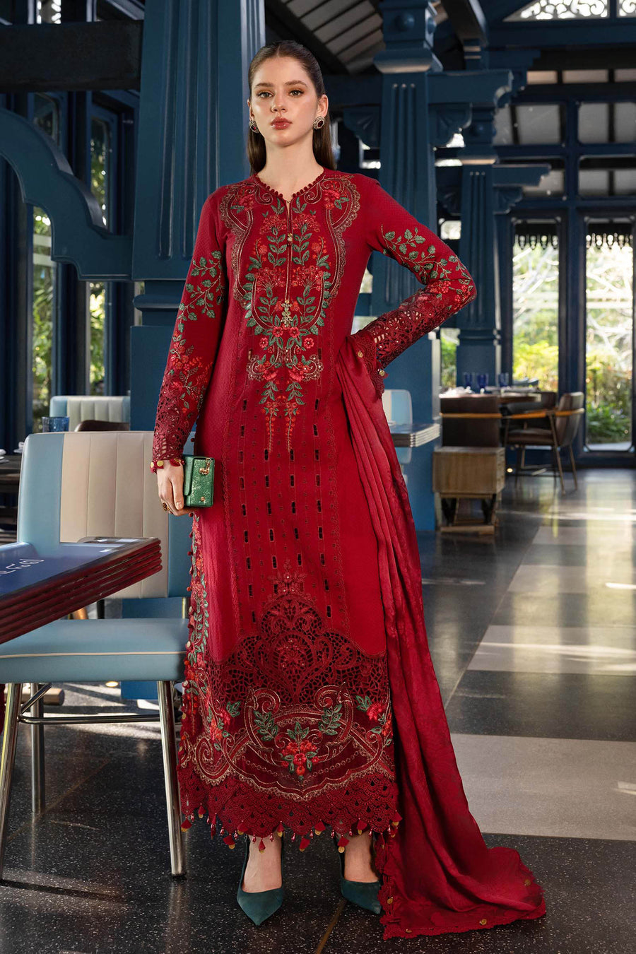 Maria.B Luxury Lawn Eid-2 Unstitched Embroidered 3Pc Suit EL-26-05