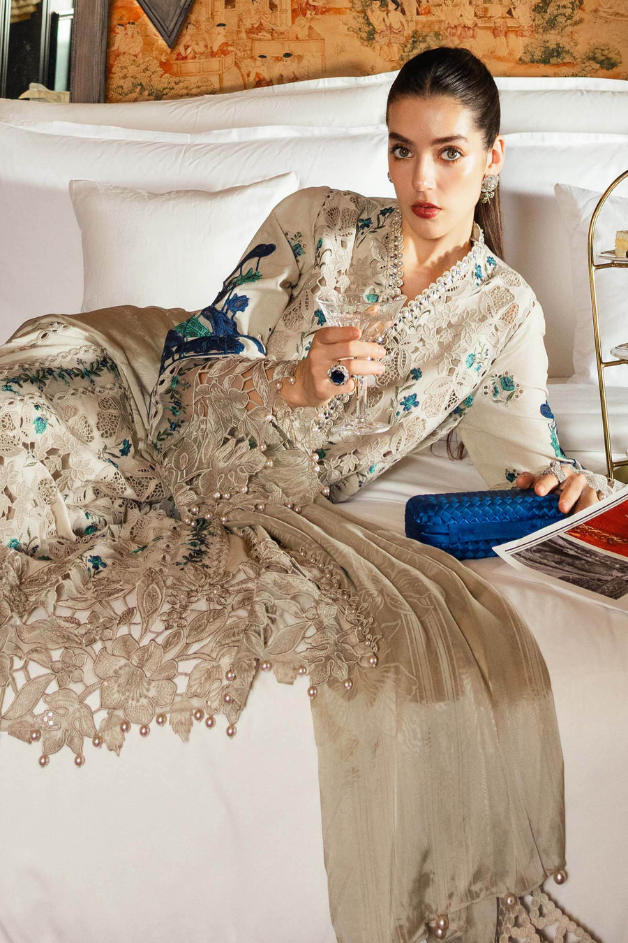 Maria.B Luxury Lawn Eid-2 Unstitched Embroidered 3Pc Suit EL-26-08