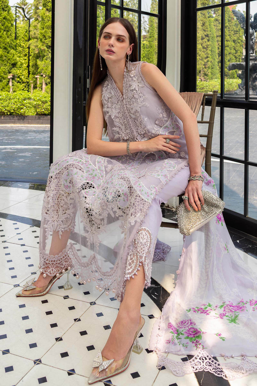 Maria.B Luxury Lawn Eid-2 Unstitched Embroidered 3Pc Suit EL-26-12