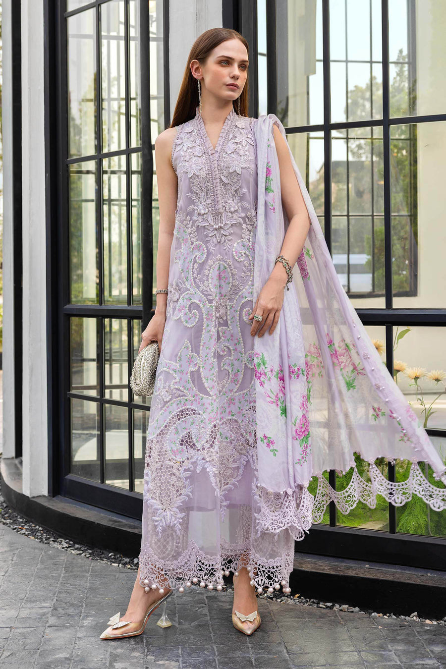 Maria.B Luxury Lawn Eid-2 Unstitched Embroidered 3Pc Suit EL-26-12
