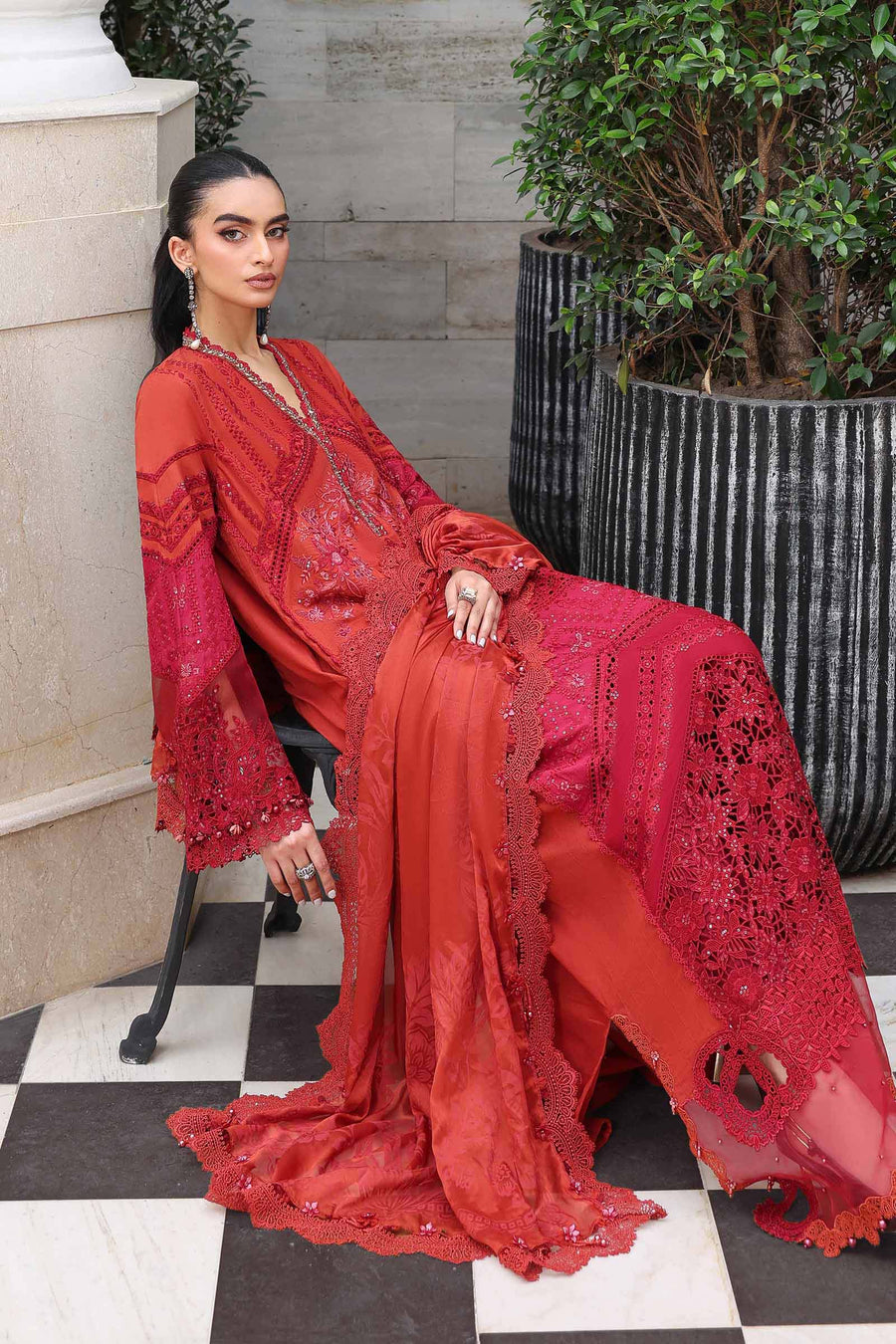 Maria.B Luxury Lawn Eid-2 Unstitched Embroidered 3Pc Suit EL-26-13