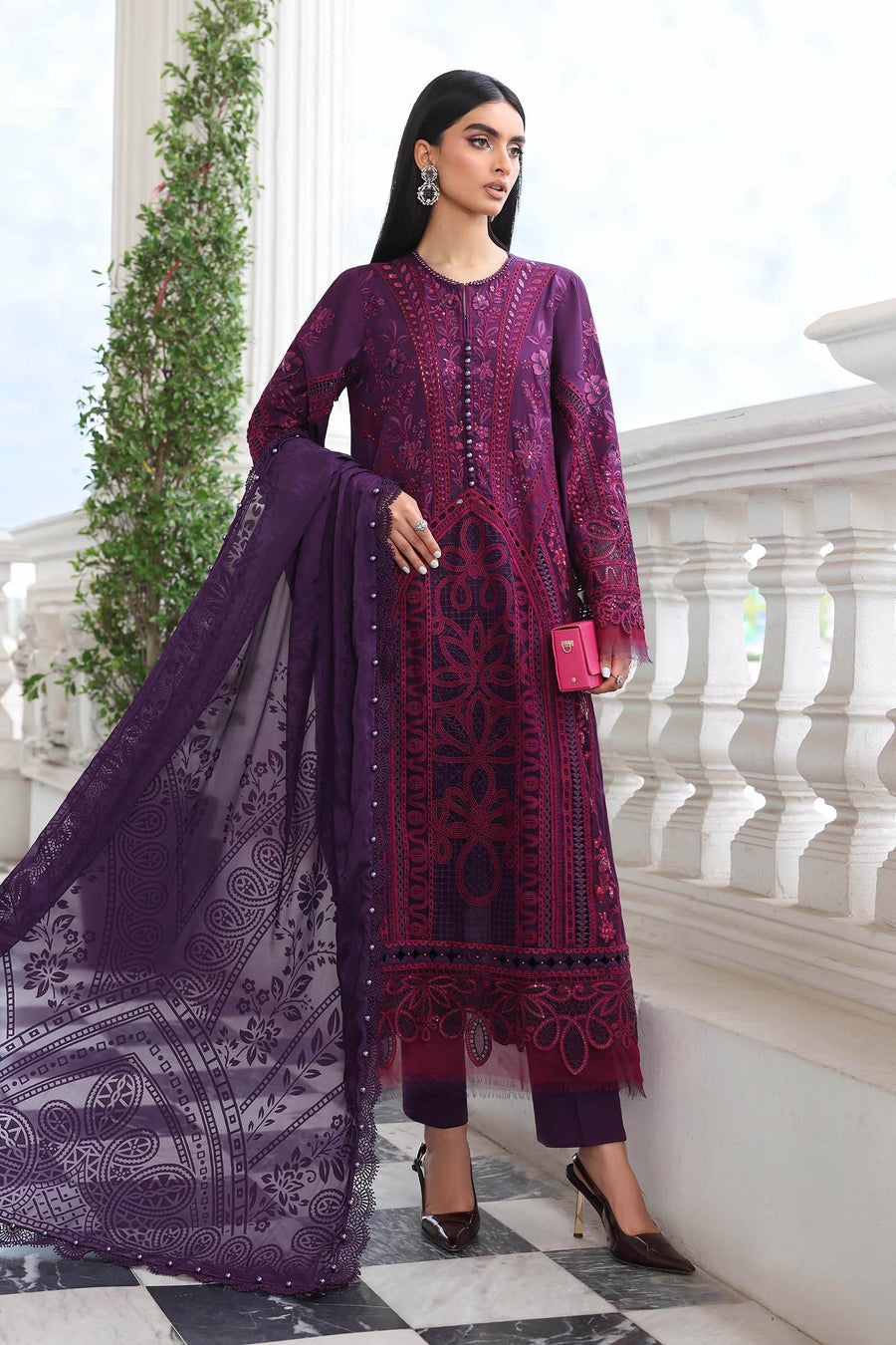 Maria.B Luxury Lawn Eid-2 Unstitched Embroidered 3Pc Suit EL-26-14