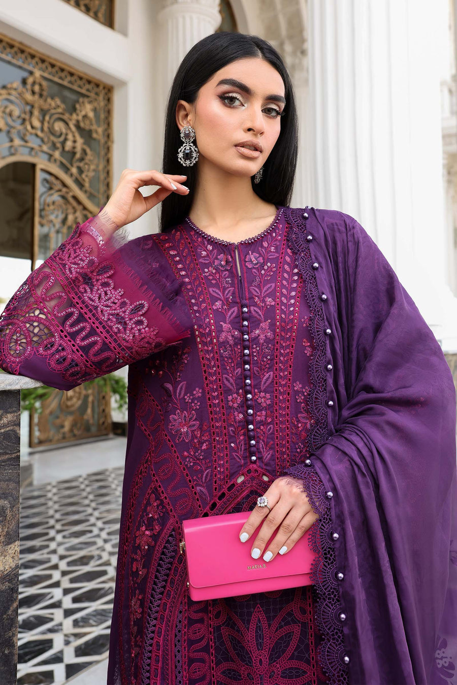 Maria.B Luxury Lawn Eid-2 Unstitched Embroidered 3Pc Suit EL-26-14