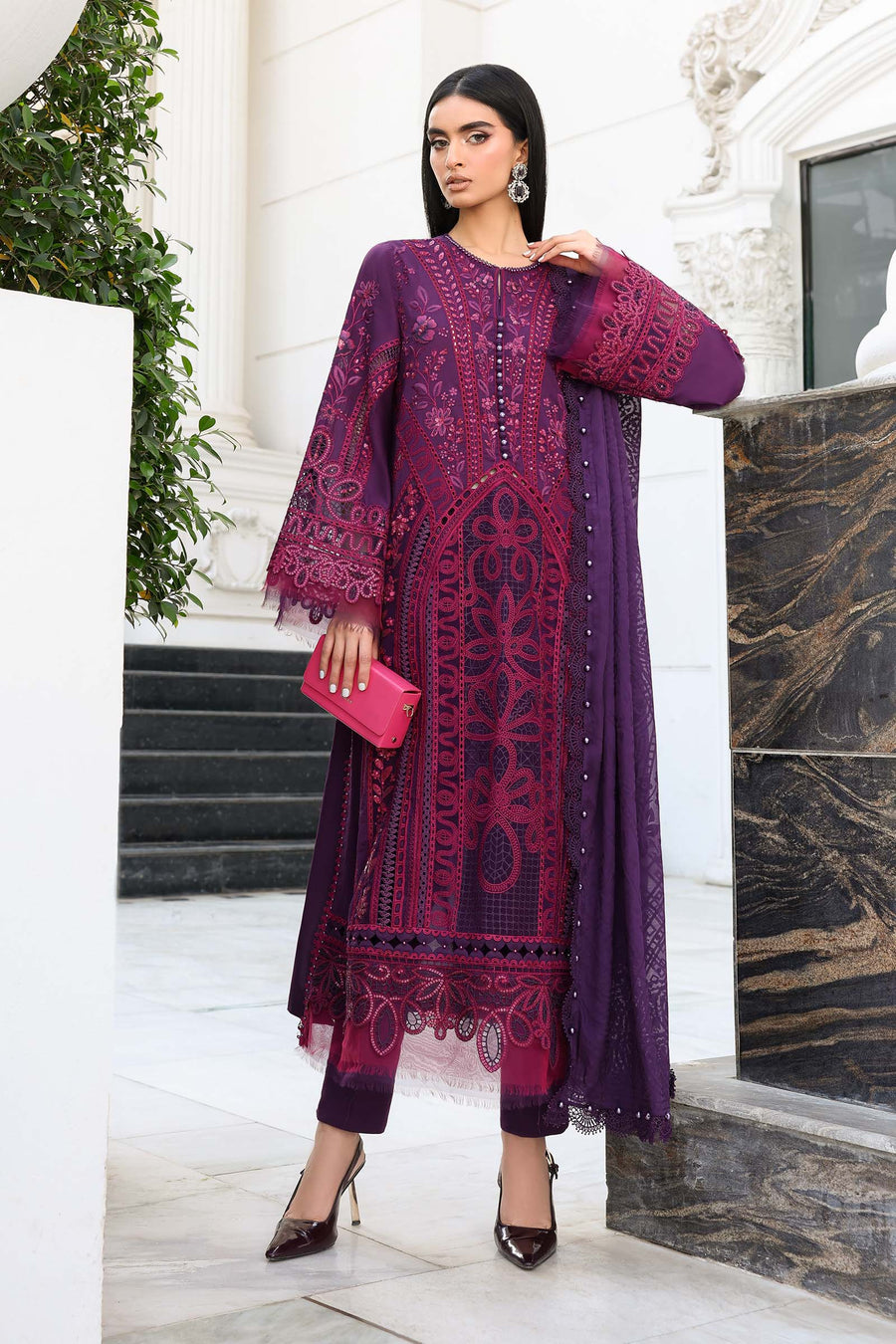 Maria.B Luxury Lawn Eid-2 Unstitched Embroidered 3Pc Suit EL-26-14