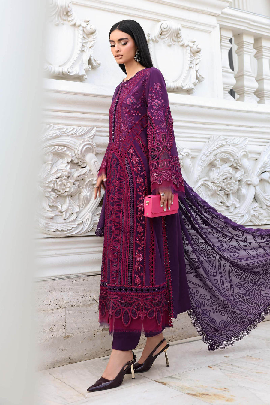 Maria.B Luxury Lawn Eid-2 Unstitched Embroidered 3Pc Suit EL-26-14