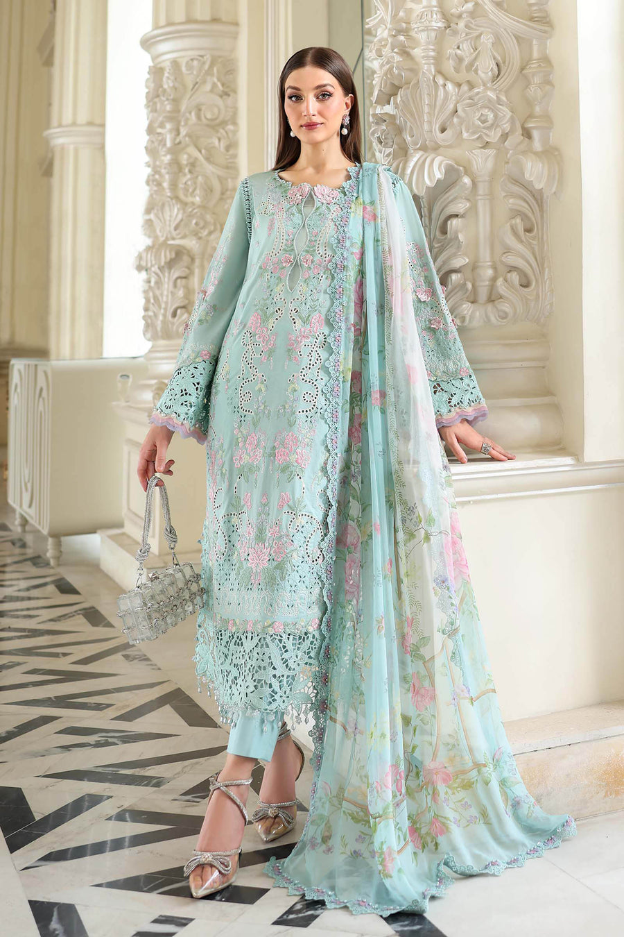 Maria.B Luxury Lawn Eid-2 Unstitched Embroidered 3Pc Suit EL-26-15