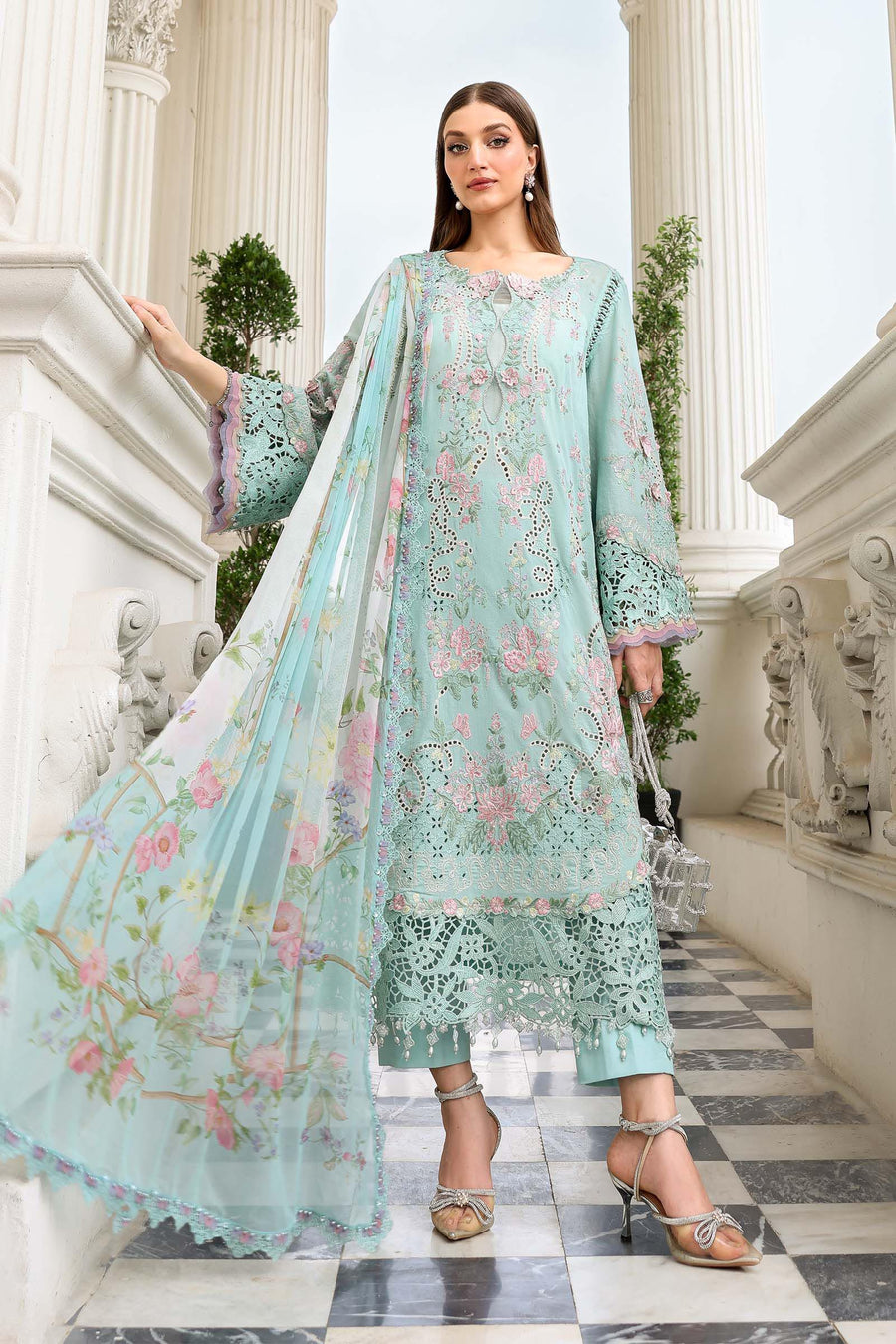 Maria.B Luxury Lawn Eid-2 Unstitched Embroidered 3Pc Suit EL-26-15