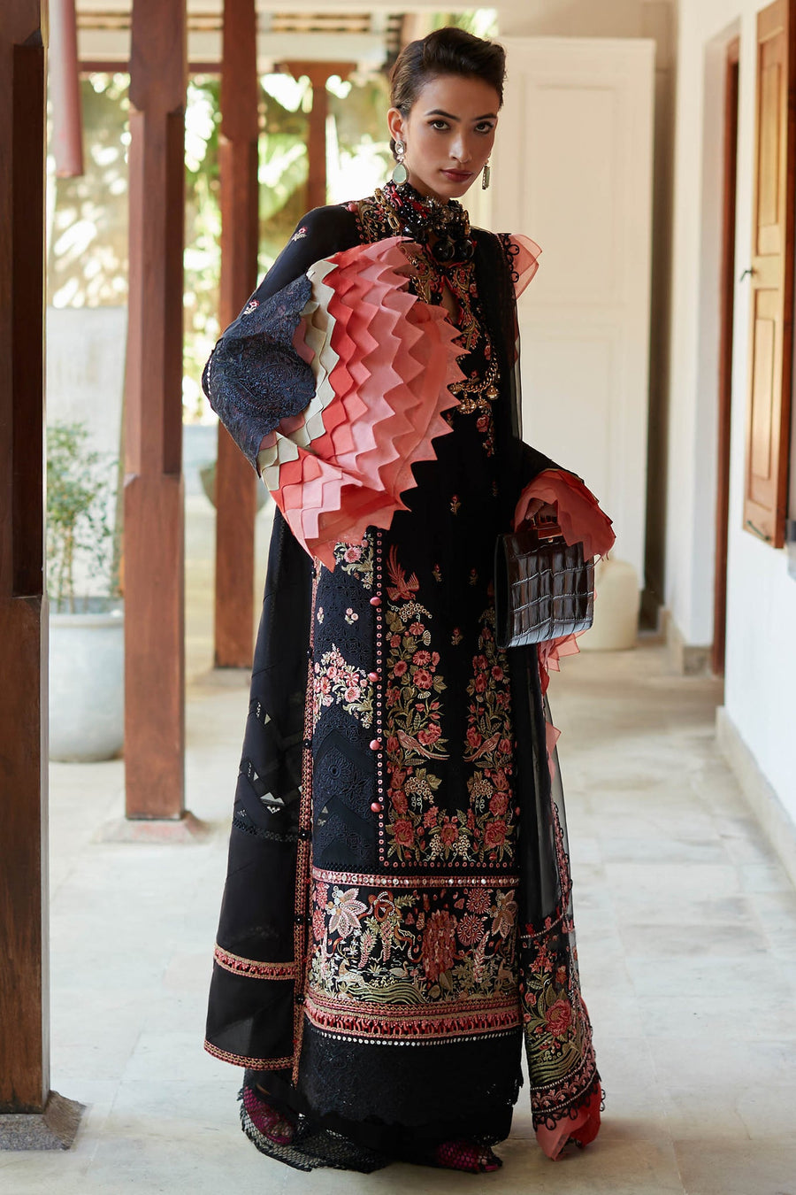 ELAN Embroidered Luxury Lawn Unstitched 3Piece Suit EL23-02-A NYSA