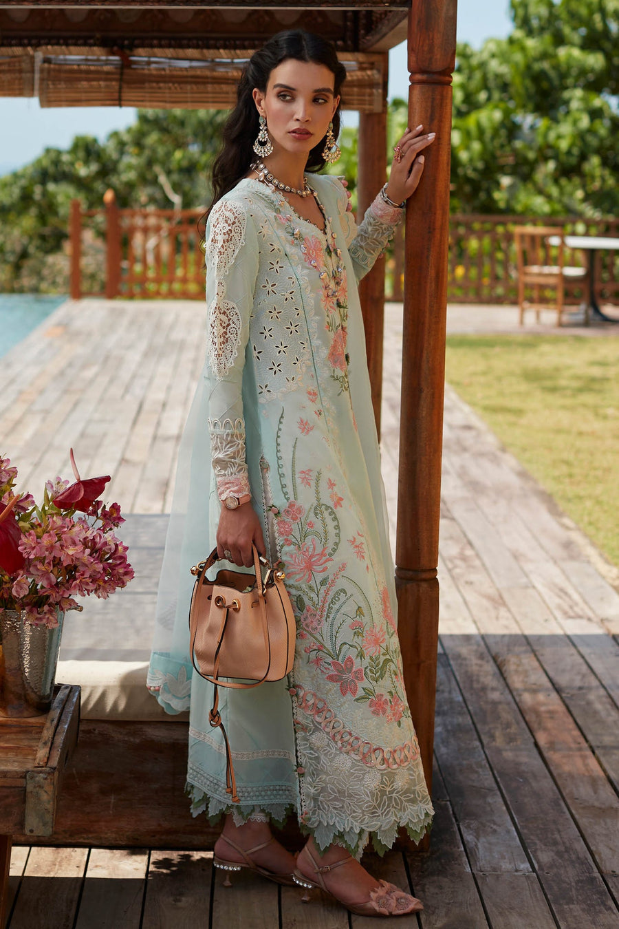 ELAN Embroidered Luxury Lawn Unstitched 3Piece Suit EL23-03-A ZIVA
