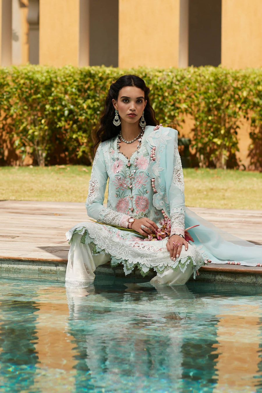 ELAN Embroidered Luxury Lawn Unstitched 3Piece Suit EL23-03-A ZIVA