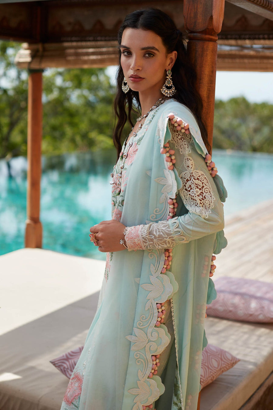 ELAN Embroidered Luxury Lawn Unstitched 3Piece Suit EL23-03-A ZIVA