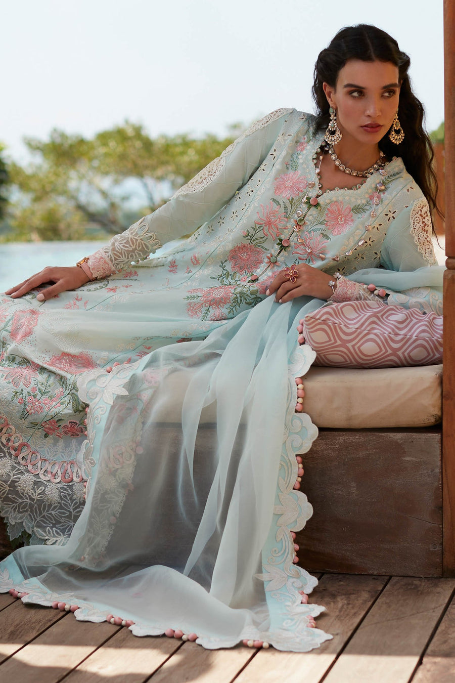 ELAN Embroidered Luxury Lawn Unstitched 3Piece Suit EL23-03-A ZIVA