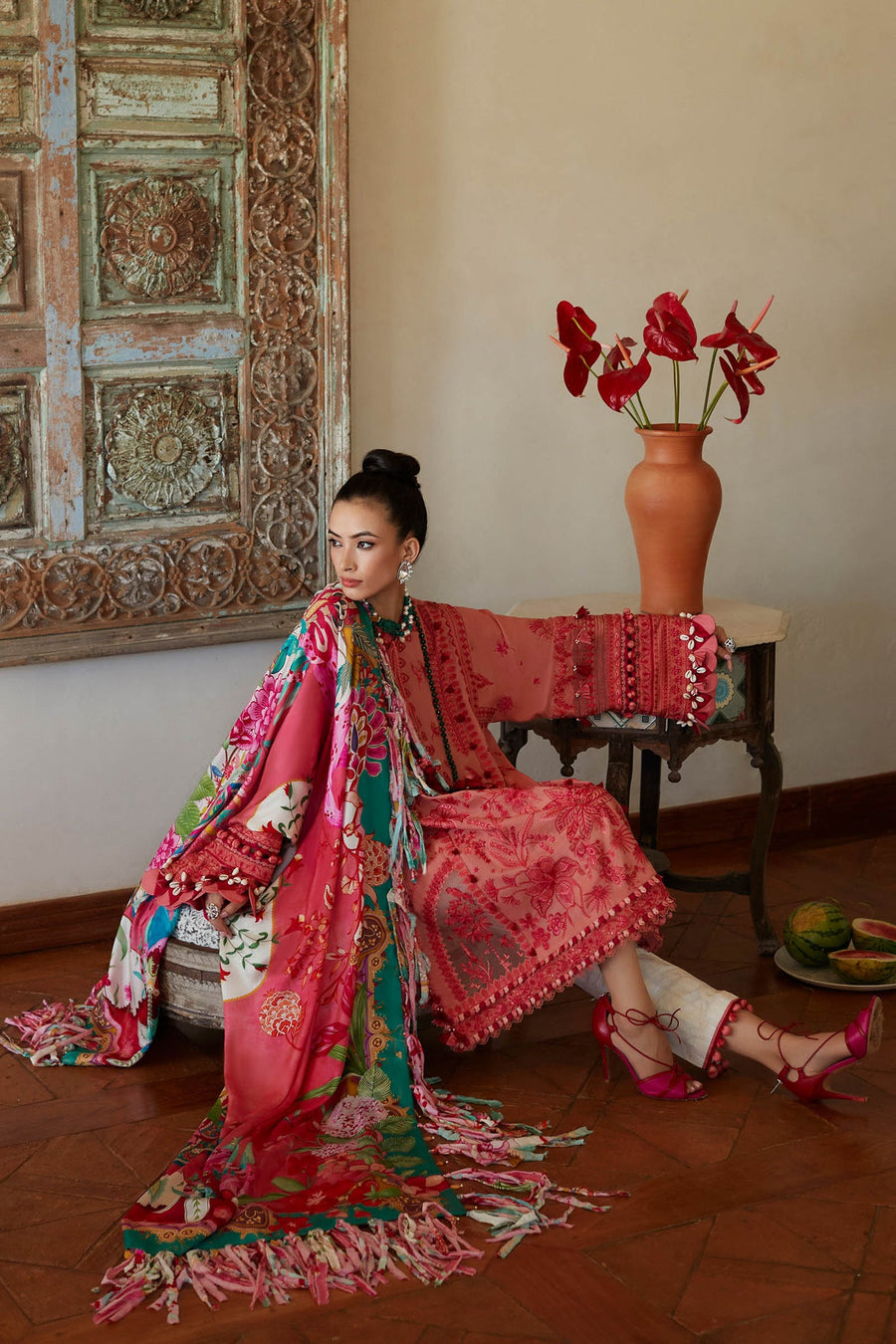 ELAN Embroidered Luxury Lawn Unstitched 3Piece Suit EL23-05-B ARNA