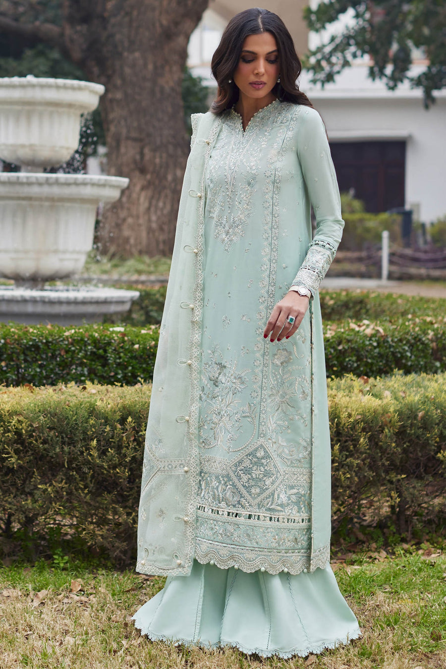 ELAN Embroidered Luxury Lawn Unstitched 3Pc Suit EL24-01B MINA