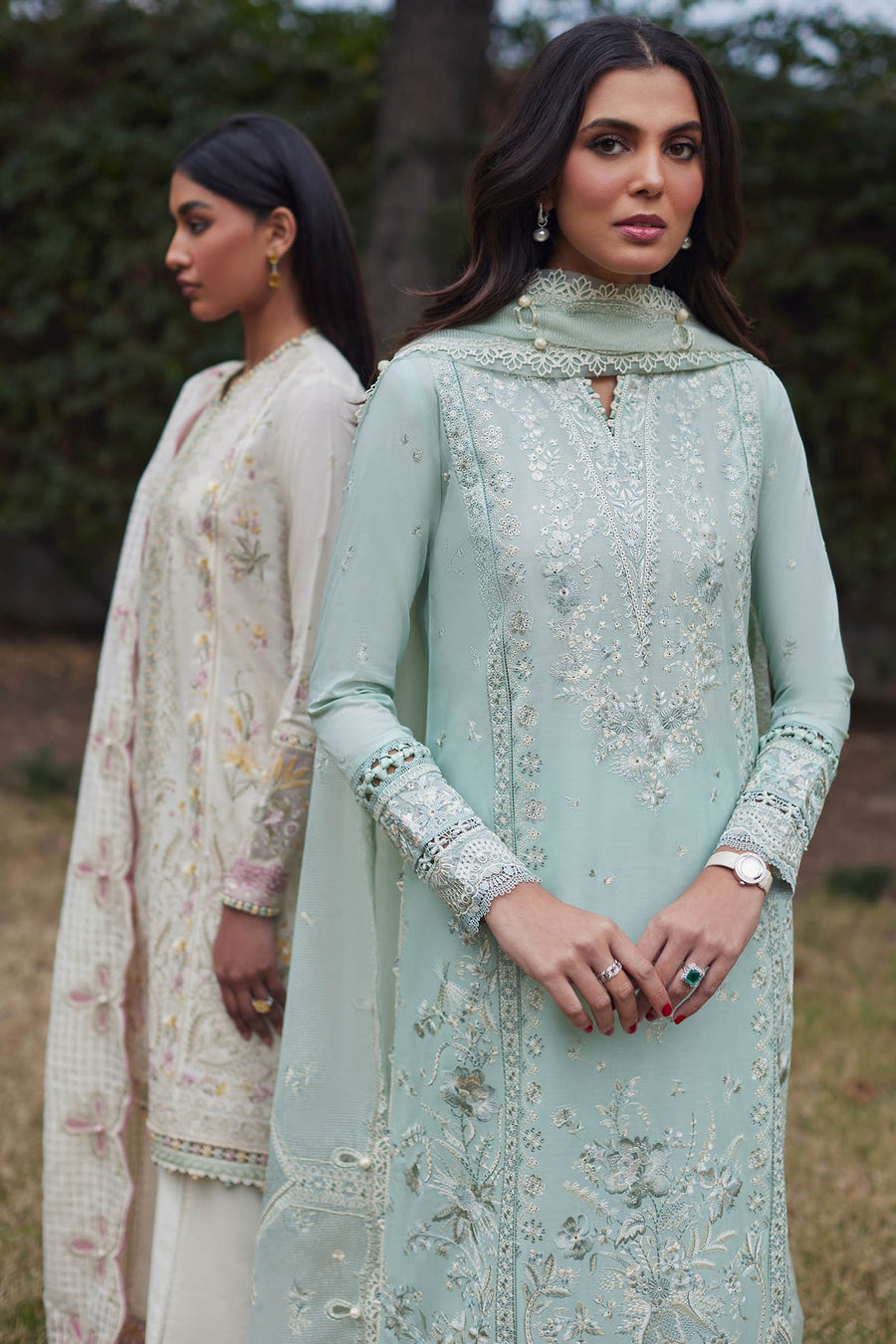 ELAN Embroidered Luxury Lawn Unstitched 3Pc Suit EL24-01B MINA