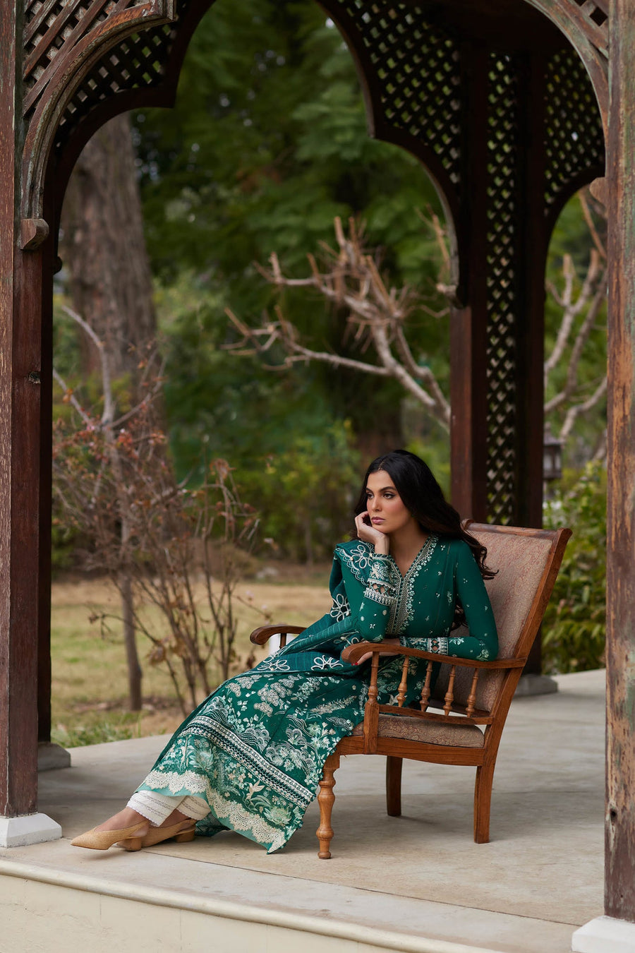 ELAN Embroidered Luxury Lawn Unstitched 3Pc Suit EL24-02A NEDINE