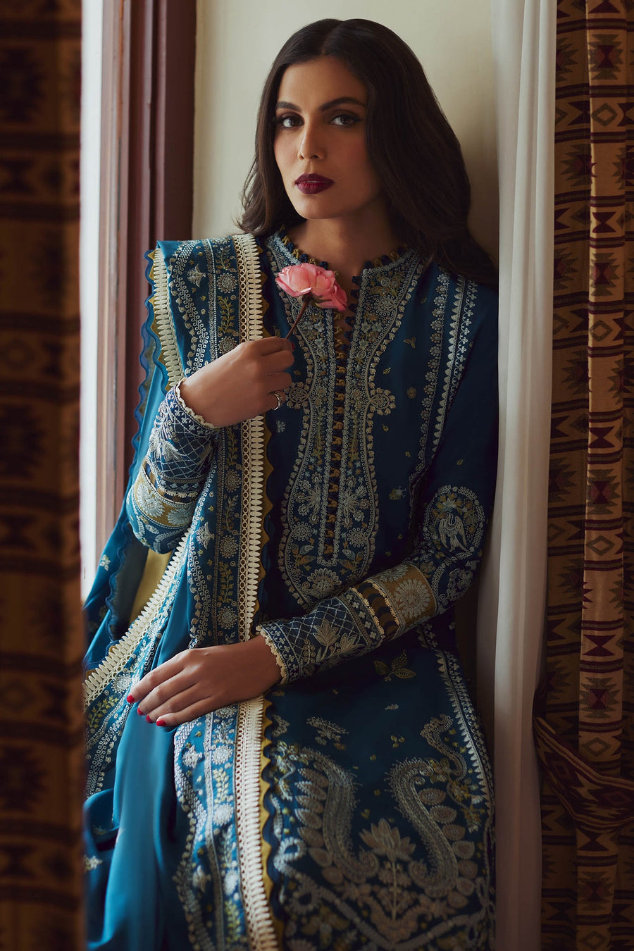 ELAN Embroidered Luxury Lawn Unstitched 3Pc Suit EL24-04A MAHROSH