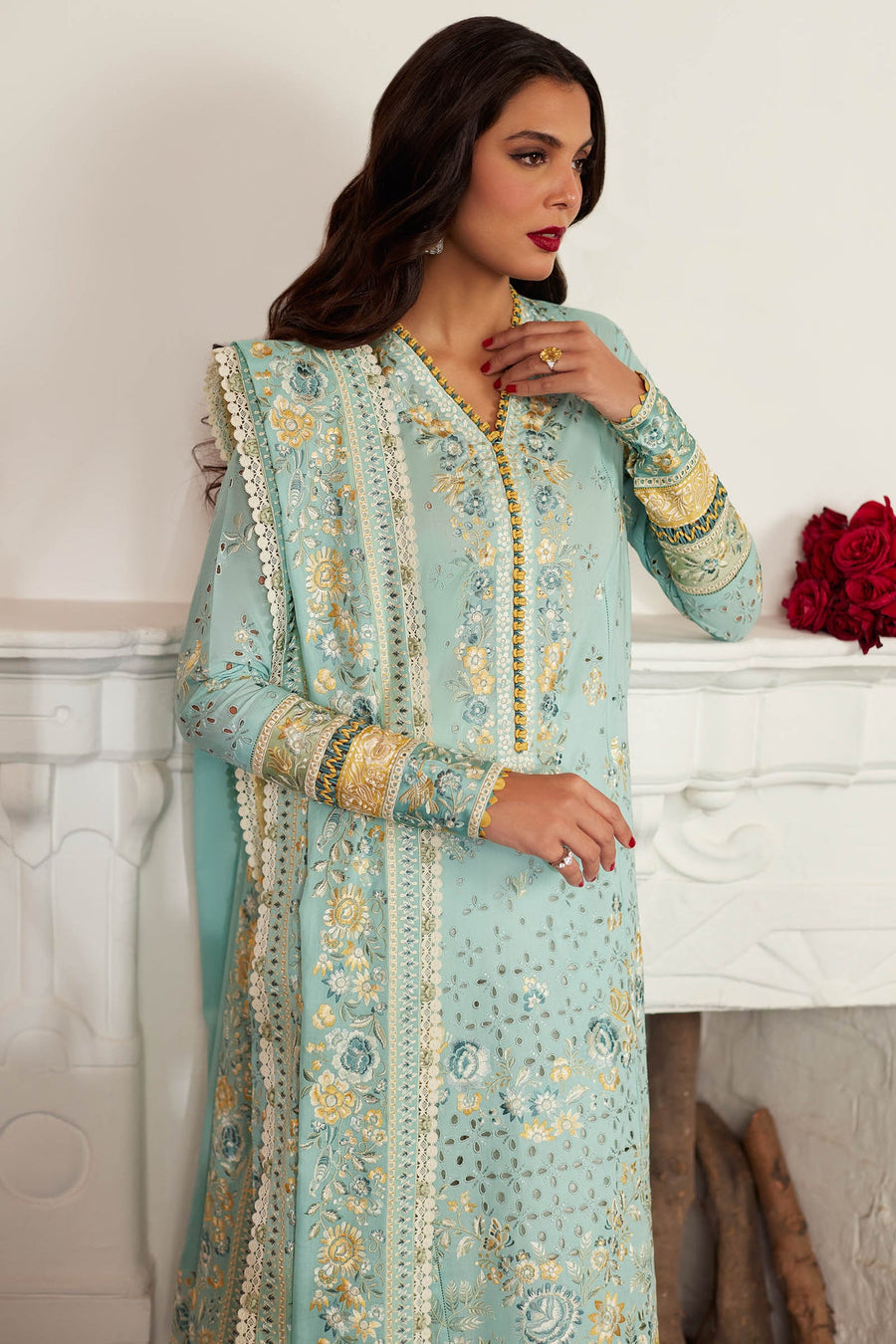 ELAN Embroidered Luxury Lawn Unstitched 3Pc Suit EL24-06A IVANA