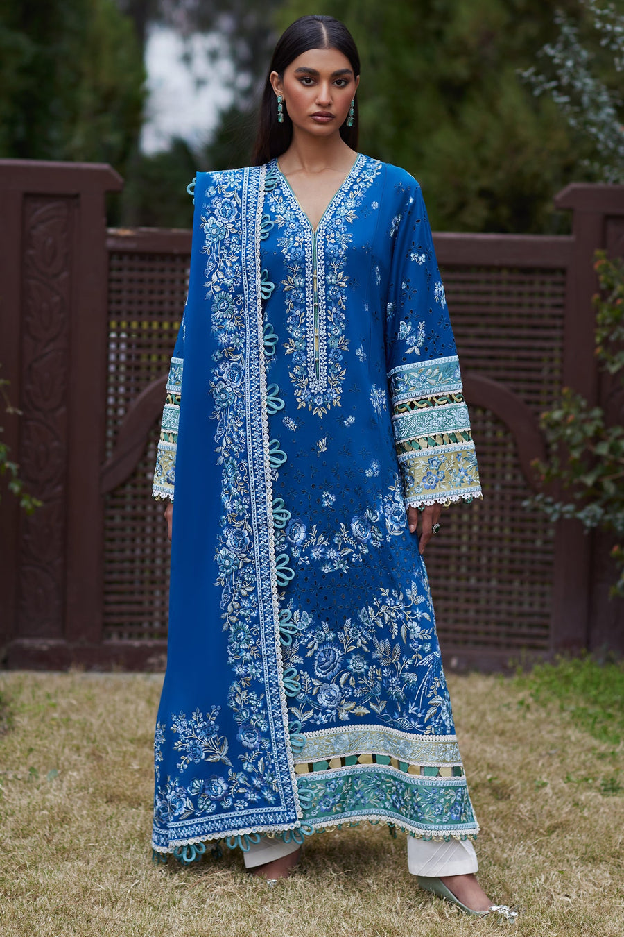 ELAN Embroidered Luxury Lawn Unstitched 3Pc Suit EL24-06B IVANA