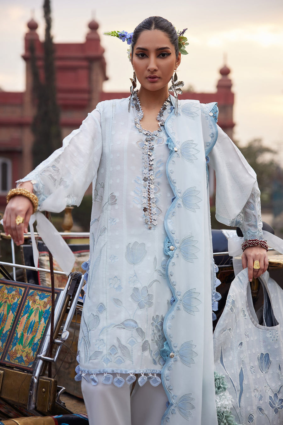 ELAN Embroidered Luxury Lawn Unstitched 3Pc Suit EL25-05B CELESTINE