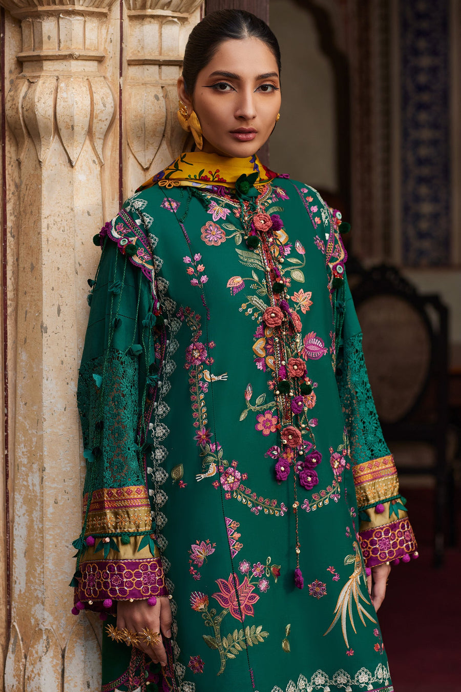 ELAN Embroidered Luxury Lawn Unstitched 3Pc Suit EL25-06A AURIELLE