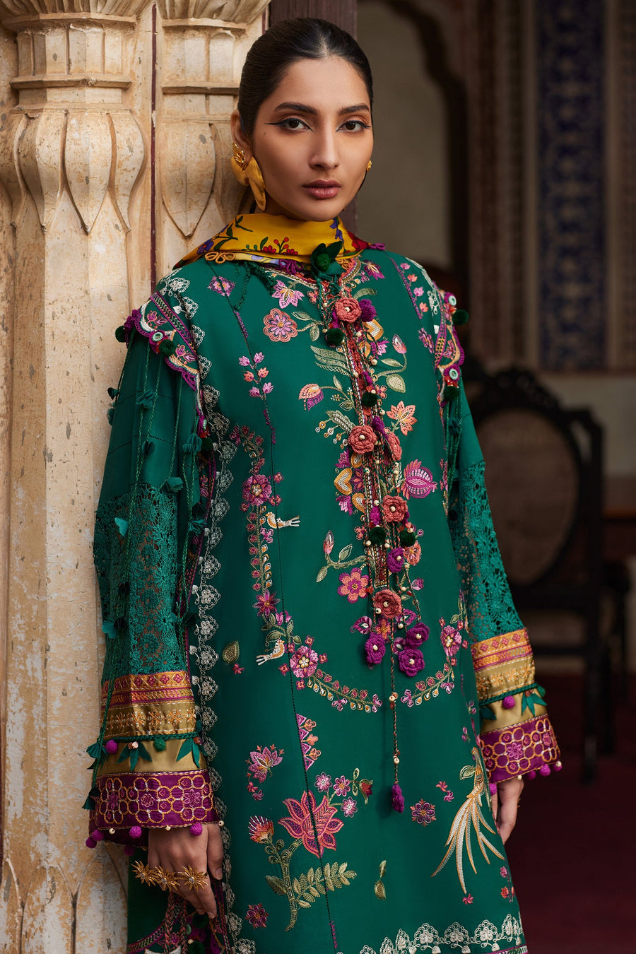 ELAN Embroidered Luxury Lawn Unstitched 3Pc Suit EL25-06A AURIELLE