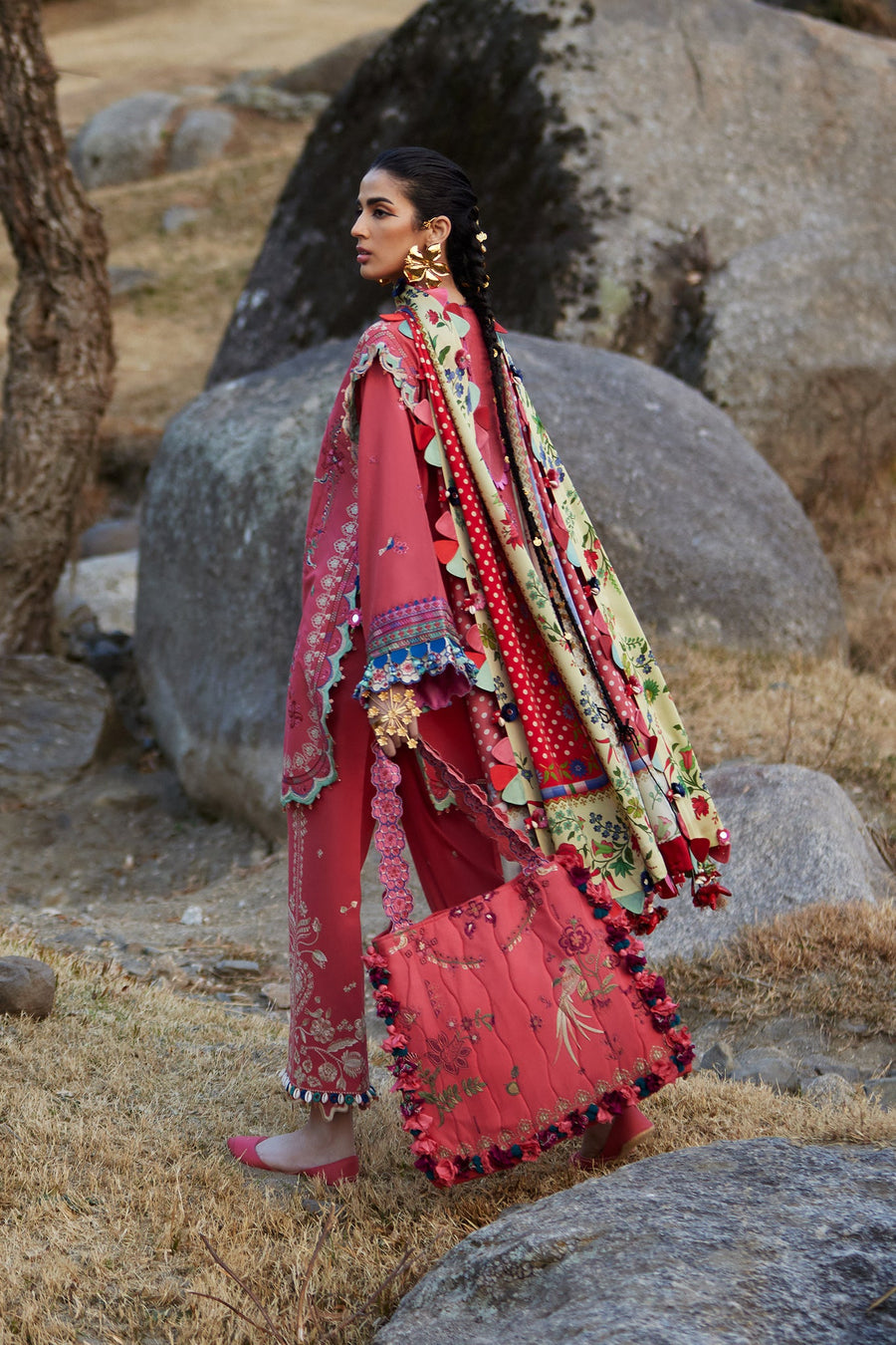 ELAN Embroidered Luxury Lawn Unstitched 3Pc Suit EL25-06B AURIELLE