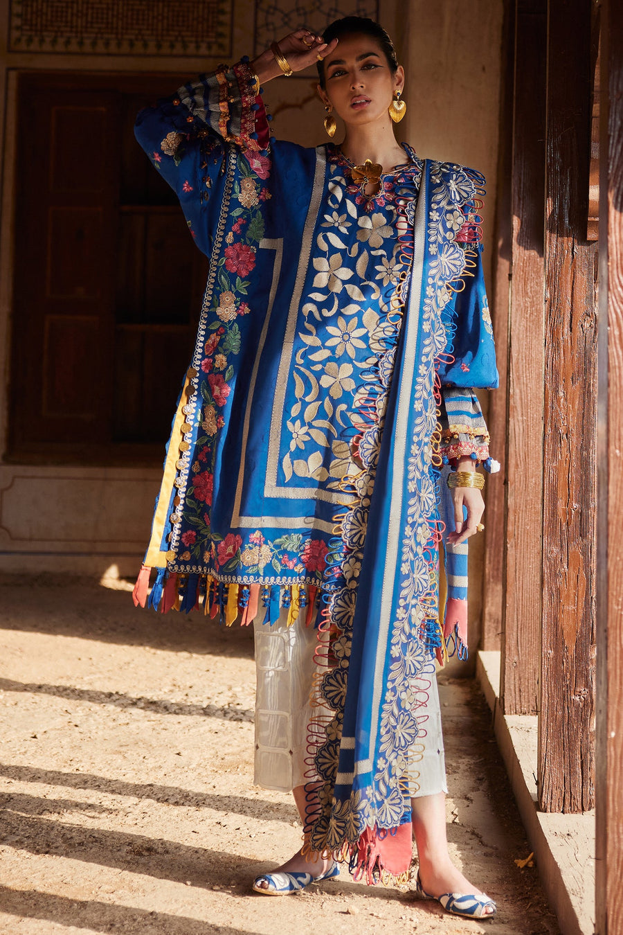 ELAN Embroidered Luxury Lawn Unstitched 3Pc Suit EL25-08A AURELIA