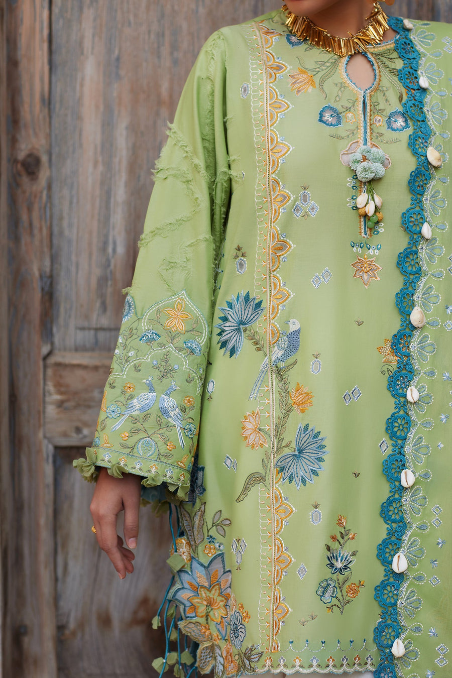 ELAN Embroidered Luxury Lawn Unstitched 3Pc Suit EL25-11B ISLA BLEU