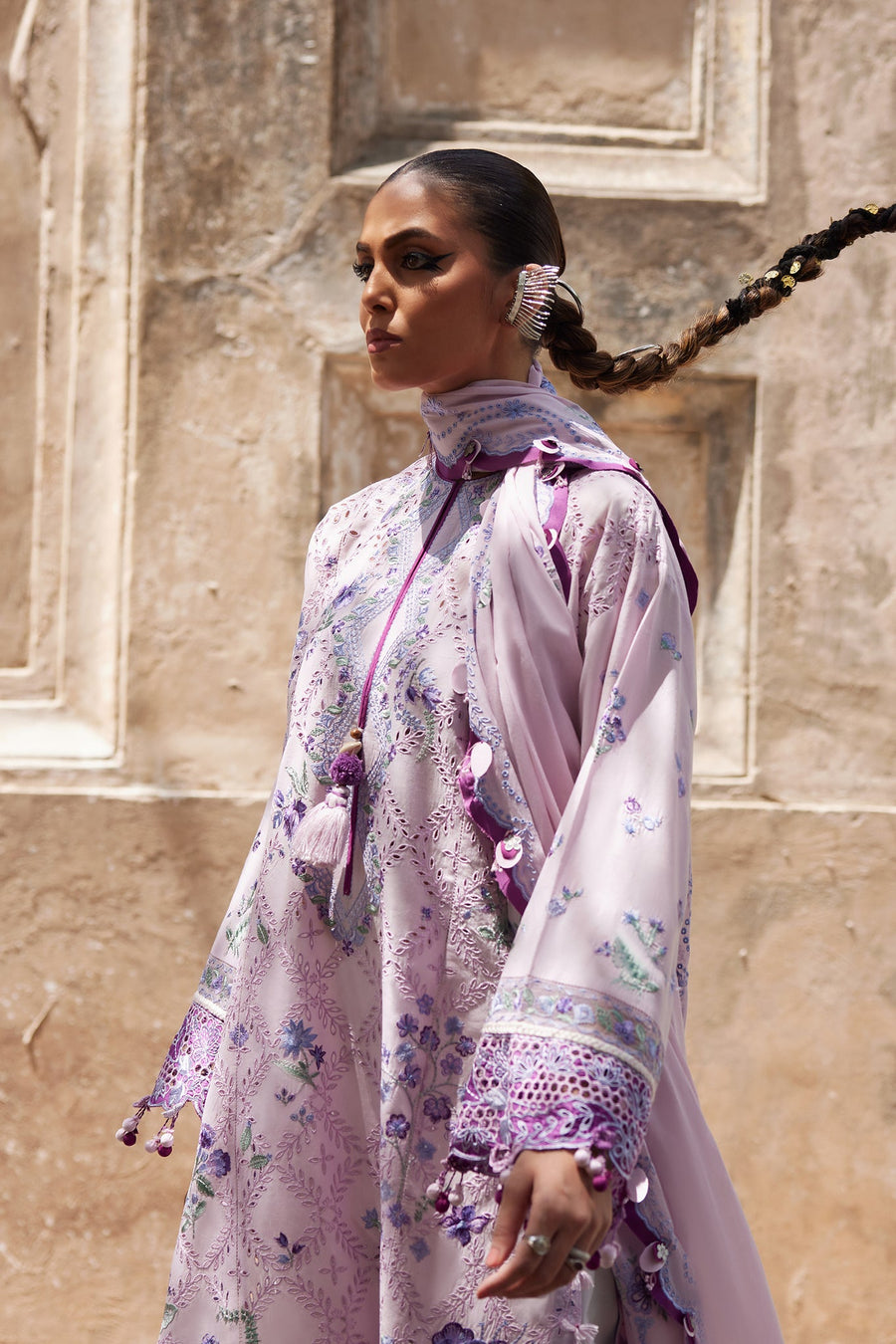ELAN Embroidered Luxury Lawn Unstitched 3Pc Suit EL25-12B ALARA