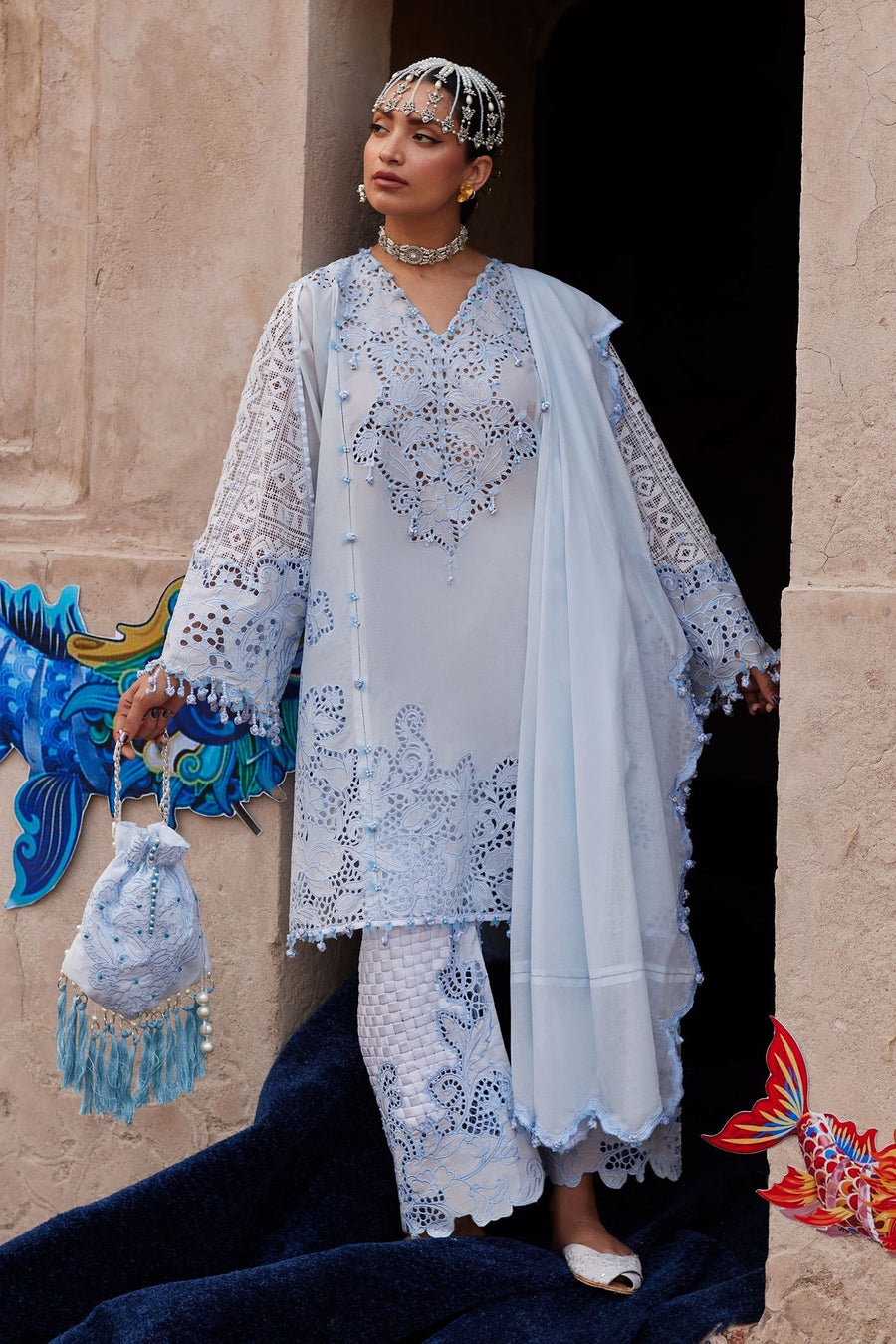 ELAN Embroidered Luxury Lawn Unstitched 3Pc Suit EL26-02A BRUMINE