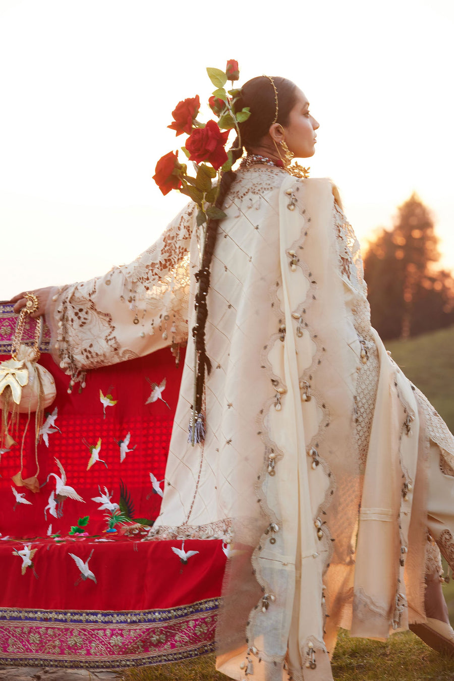 ELAN Embroidered Luxury Lawn Unstitched 3Pc Suit EL26-02B BRUMINE