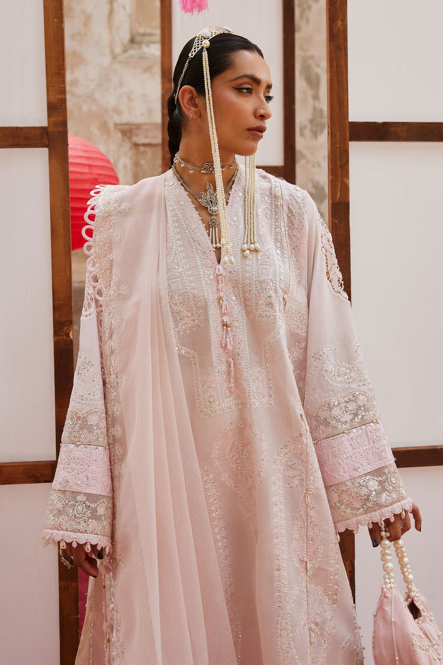 ELAN Embroidered Luxury Lawn Unstitched 3Pc Suit EL26-04B ROUHAAN