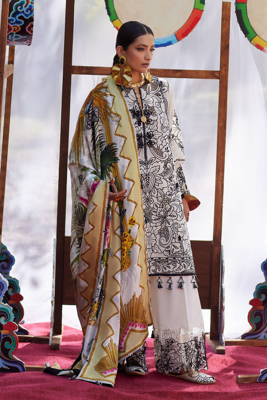 ELAN Embroidered Luxury Lawn Unstitched 3Pc Suit EL26-07B ZEVARÉ