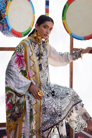 ELAN Embroidered Luxury Lawn Unstitched 3Pc Suit EL26-07B ZEVARÉ