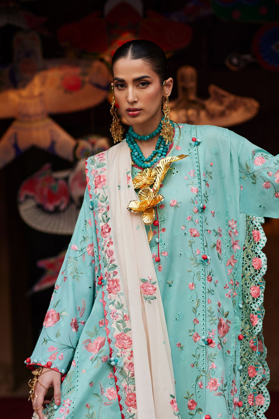 ELAN Embroidered Luxury Lawn Unstitched 3Pc Suit EL26-08B GULRAAZ