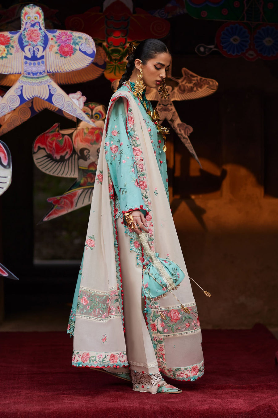 ELAN Embroidered Luxury Lawn Unstitched 3Pc Suit EL26-08B GULRAAZ