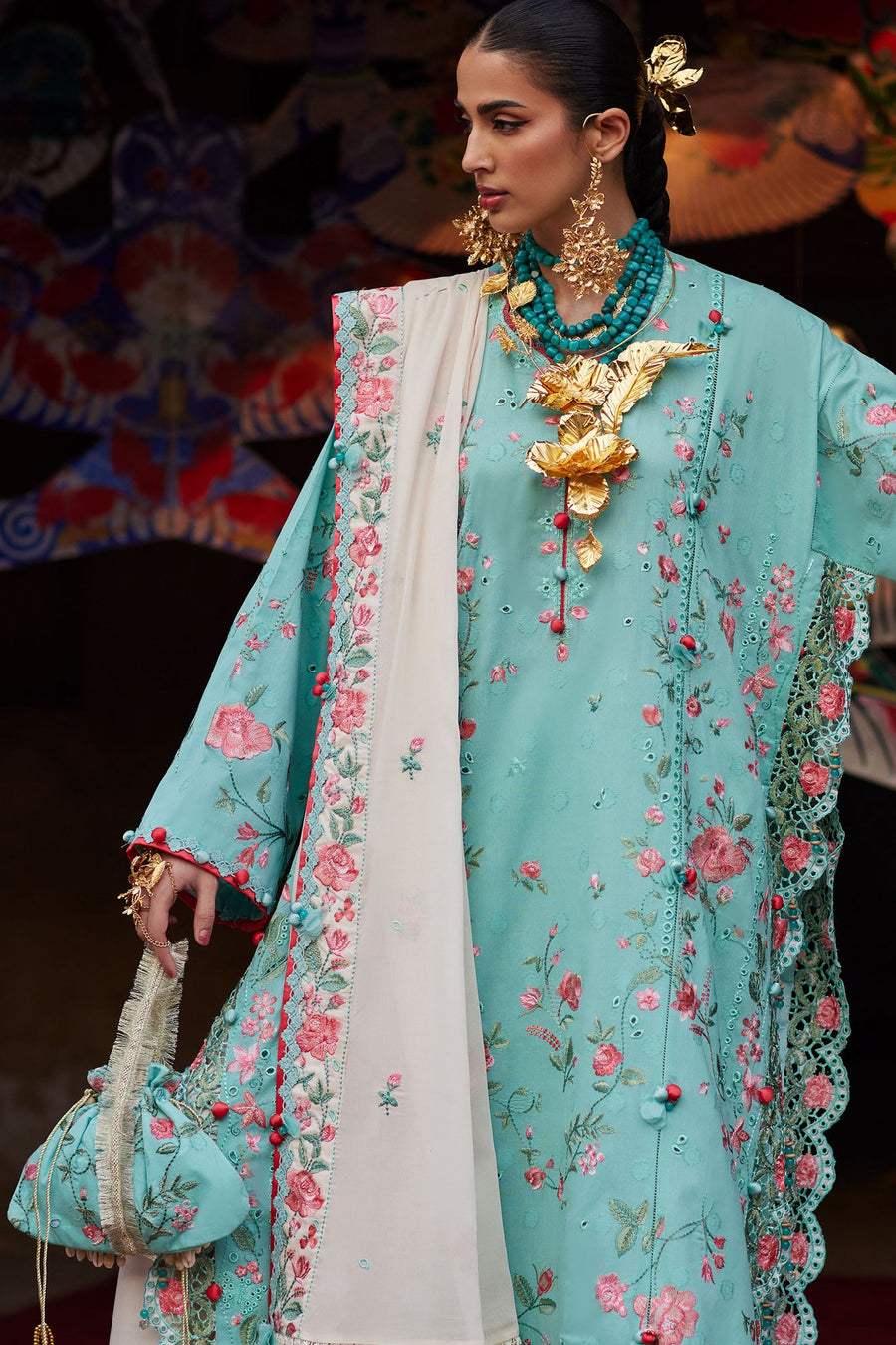ELAN Embroidered Luxury Lawn Unstitched 3Pc Suit EL26-08B GULRAAZ