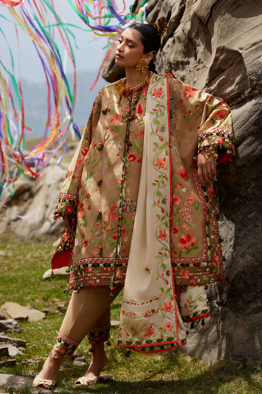 ELAN Embroidered Luxury Lawn Unstitched 3Pc Suit EL26-12B DEODAR